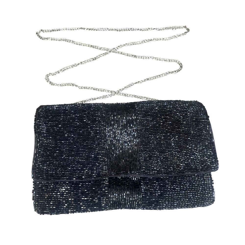 SORPRESA! Black Sequined Evening Bag/Clutch